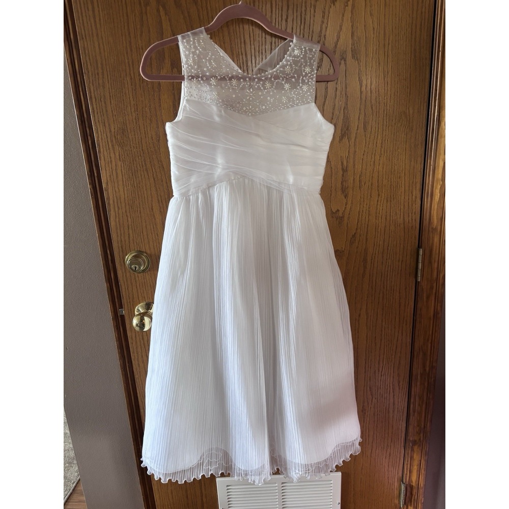 Bonnie Jean Girls Size 16 Formal White Lined Dress, Wedding Communion